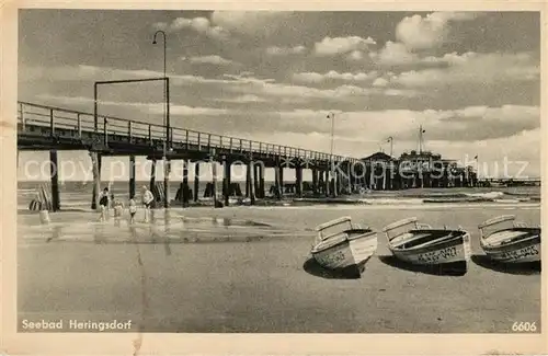 AK / Ansichtskarte Heringsdorf_Ostseebad_Usedom Strand Seebruecke Heringsdorf_Ostseebad