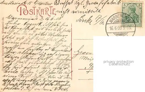 AK / Ansichtskarte Warnemuende_Ostseebad Westmole bei Sturm Warnemuende_Ostseebad