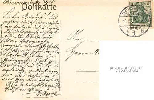 AK / Ansichtskarte Warnemuende_Ostseebad Einfahrender Segler bei Nordwest Sturm Mole Warnemuende_Ostseebad