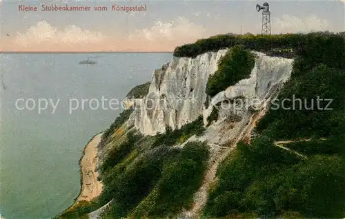 AK / Ansichtskarte Stubbenkammer_Ruegen Panorama Kueste Kreidefelsen vom Koenigsstuhl gesehen Stubbenkammer Ruegen