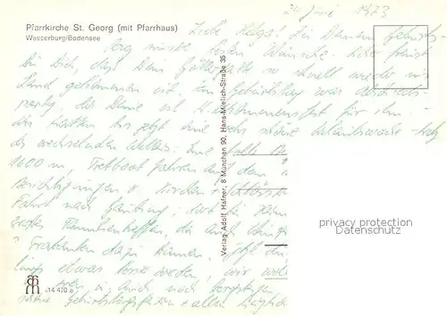 AK / Ansichtskarte Wasserburg_Bodensee Pfarrkirche St. Georg Pfarrhaus Wasserburg Bodensee