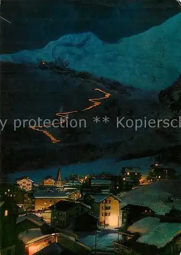 AK / Ansichtskarte Saas Fee Flammenabfahrt vom Spielboden Laengfluh Alphubel  Saas Fee