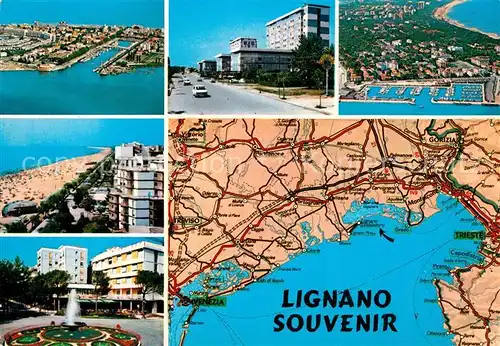AK / Ansichtskarte Lignano_Riviera Automobilkarte Touring Club Italiano  