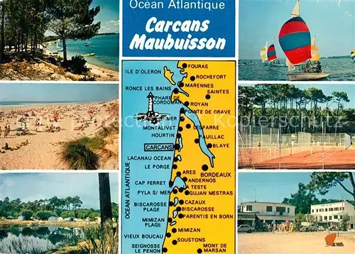 AK / Ansichtskarte Carcans_Maubuisson Panoramakarte Strand  Carcans Maubuisson