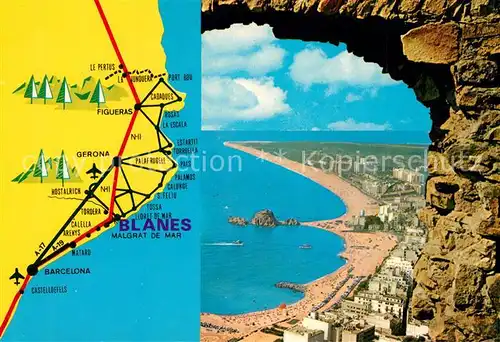 AK / Ansichtskarte Blanes Panoramakarte  Blanes