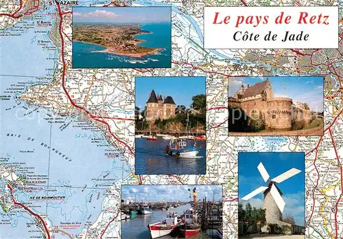 AK / Ansichtskarte Vendee_Noirmoutier Le pays de Retz Cote de Jade Windmuehle Schloss Hafen Vendee Noirmoutier