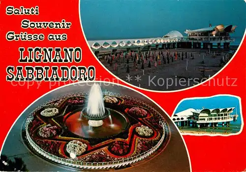 AK / Ansichtskarte Lignano_Sabbiadoro Park Hotelanlagen Strand Nachtaufnahme Lignano Sabbiadoro