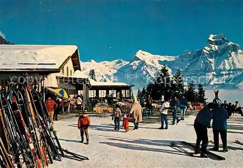 AK / Ansichtskarte Engelberg_OW Bergrestaurant Brunni  Winter Engelberg OW