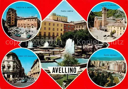 AK / Ansichtskarte Avellino Piazza re di Bronzo Piazza Liberta Sant di Vergine Piazza Kennedy Avellino