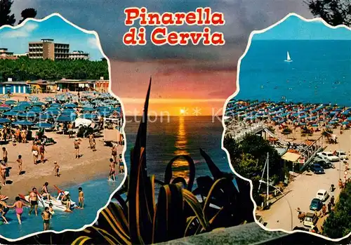 AK / Ansichtskarte Pinarella_di_Cervia Strand Abendstimmung Pinarella_di_Cervia