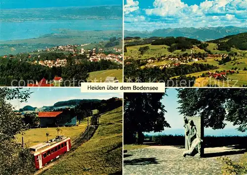 AK / Ansichtskarte Rorschach_Bodensee Blick auf Bodensee Lindau Heiden Dunant Denkmal Bergbahn Rorschach Bodensee