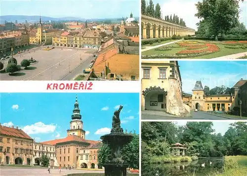 AK / Ansichtskarte Kromeriz Schloss Park Tempel Marktplatz Kirche Denkmal Kromeriz