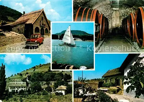 AK / Ansichtskarte Badacsony Panoramen Weinkeller Segelboot Badacsony