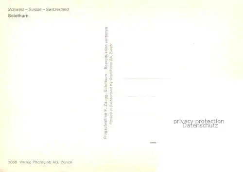 AK / Ansichtskarte Solothurn Fliegeraufnahme Solothurn