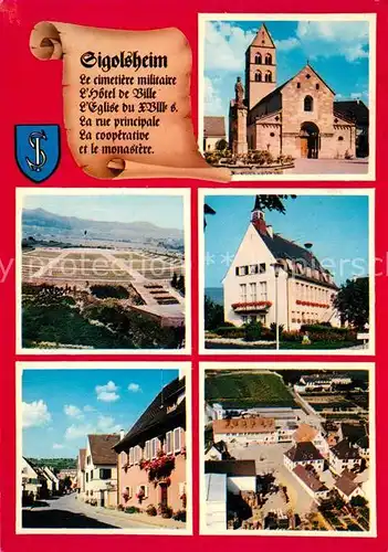 AK / Ansichtskarte Sigolsheim Kirche XVII Hotel de Ville Rue Principale Le cimetiere militaire Sigolsheim