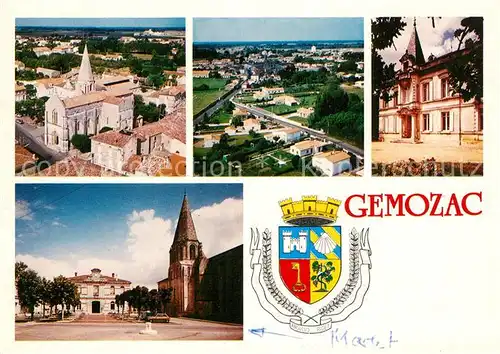 AK / Ansichtskarte Gemozac Kirche Rathaus Marktplatz Gemozac