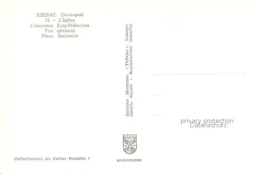 AK / Ansichtskarte Riberac Kirche Place Nationale Sous Prefecture Riberac