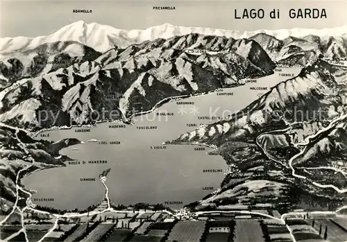 AK / Ansichtskarte Lago_di_Garda Panoramakarte Lago_di_Garda