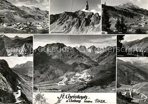 AK / Ansichtskarte St_Christoph_Arlberg Panorama Wallbergbahn Lech St Anton Fliegeraufnahme  St_Christoph_Arlberg