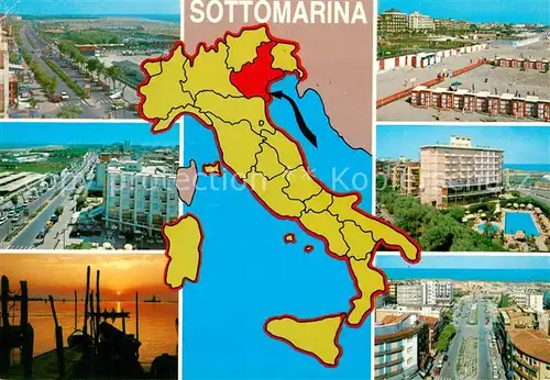 AK / Ansichtskarte Sottomarina_Venezia Strassenpartien Strand Hafen Sottomarina Venezia