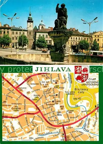 AK / Ansichtskarte Jihlava Namesti Miru Stadtplan Jihlava