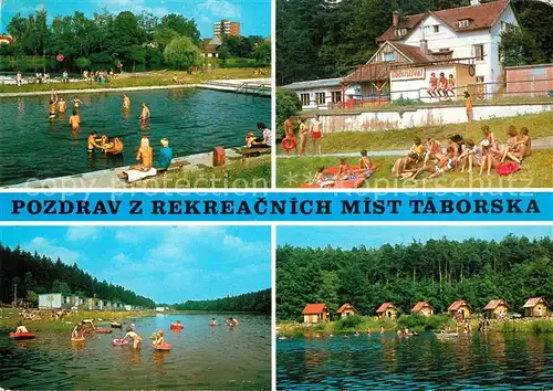 AK / Ansichtskarte Tabor Plana nad Luznici Tabor Autokempink Knizeci rybnik Autokemping Karvanky Tabor