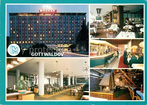 AK / Ansichtskarte Gottwaldov_Tschechien Interhotel Moskva Gastraeume Bar Gottwaldov Tschechien