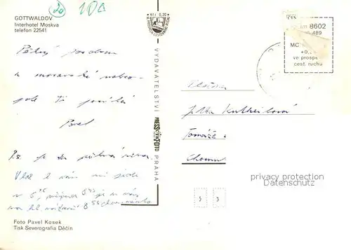 AK / Ansichtskarte Gottwaldov_Tschechien Interhotel Moskva Gastraeume Bar Gottwaldov Tschechien