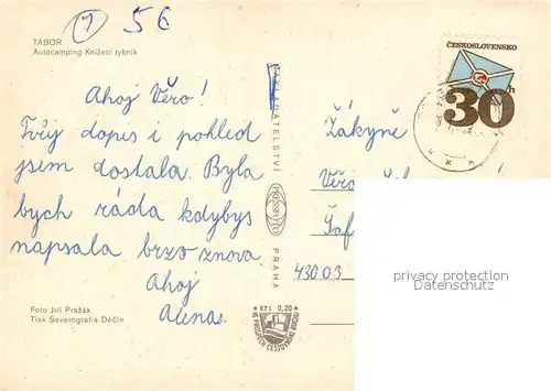 AK / Ansichtskarte Tabor Autocamping Knizeci Rybnik Details Tabor