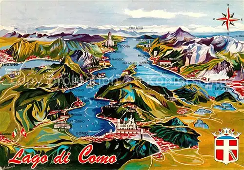 AK / Ansichtskarte Como_Lago_di_Como Panoramakarte Como_Lago_di_Como