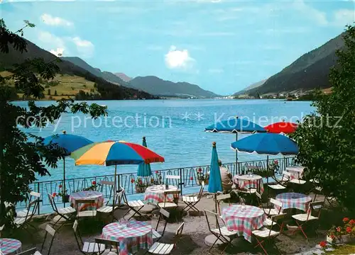 AK / Ansichtskarte Weissensee_Kaernten Blick von der Jausenstation Ronacherfels auf Neusach und Techendorf Weissensee Kaernten