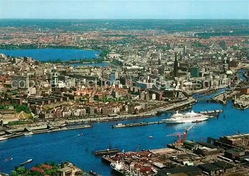 AK / Ansichtskarte Hamburg Panorama von Hafen und Stadt Hamburg