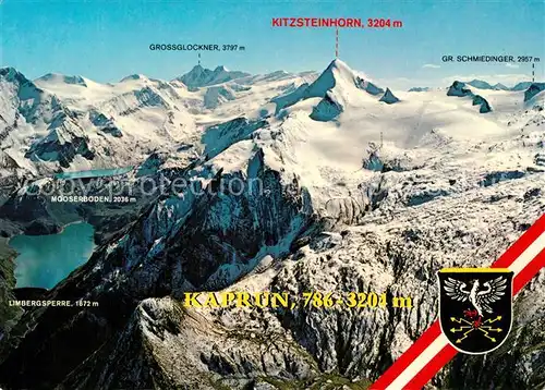 AK / Ansichtskarte Kaprun Skigebiet am Kitzsteinhorn Fliegeraufnahme Kaprun