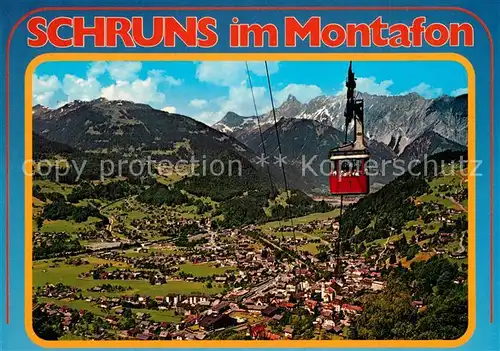 AK / Ansichtskarte Schruns_Vorarlberg mit Tschagguns und Hochjochbahn Golmerjoch und Zimba Schruns Vorarlberg