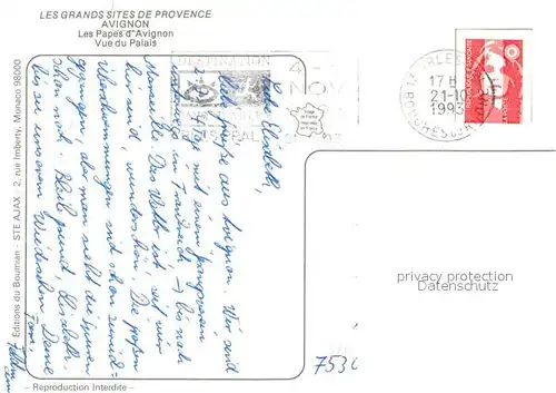 AK / Ansichtskarte Avignon_Vaucluse Les Papes dAvignon Vue du Palais Avignon Vaucluse