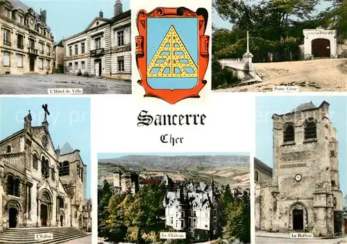 AK / Ansichtskarte Sancerre Hotel de Ville Porte Cesar Eglise Chateau Le Beffroi Sancerre