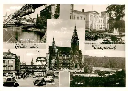 AK / Ansichtskarte Wuppertal Schwebebahn Zoologischer Garten Alte Freiheit Stadion Wuppertal