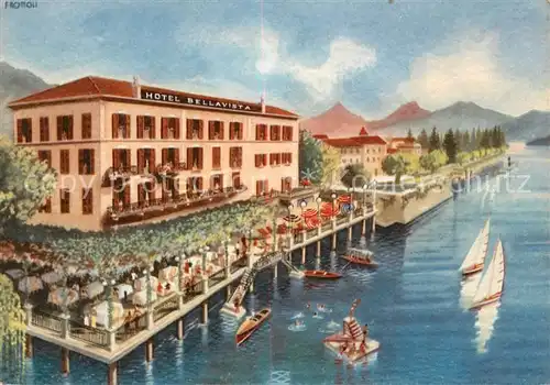 AK / Ansichtskarte Menaggio_Lago_di_Como Hotel Bellavista Kuensterlkarte Menaggio_Lago_di_Como
