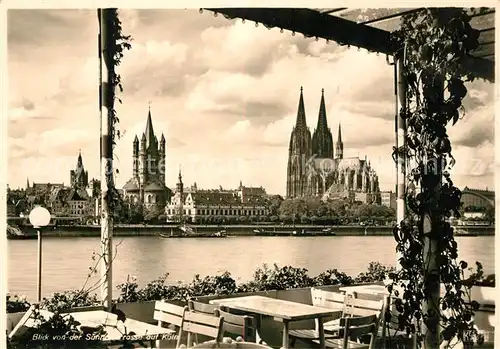 AK / Ansichtskarte Koeln_Rhein Panorama Dom Koeln_Rhein