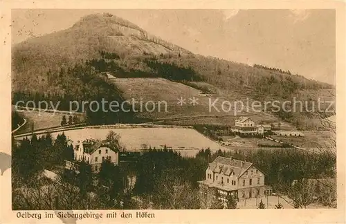 AK / Ansichtskarte Grosser_Oelberg im Siebengebirge mit den Hoefen Grosser Oelberg