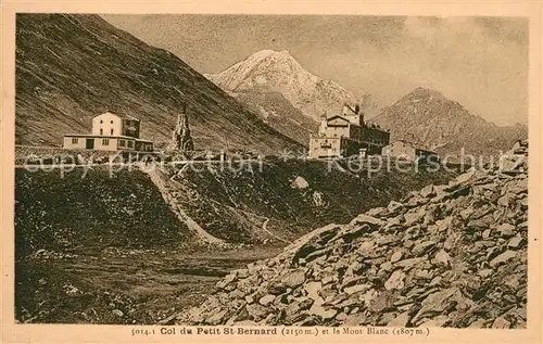 AK / Ansichtskarte Seez Col du Petit Saint Bernard et le Mont Blanc Gebirgspass Alpen Seez
