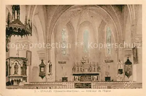 AK / Ansichtskarte Etaules_Rochefort Interieur de l Eglise Etaules_Rochefort