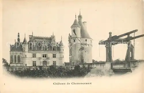 AK / Ansichtskarte Chenonceaux_Indre_et_Loire Chateau Pont Schloss Zugbruecke Chenonceaux_Indre