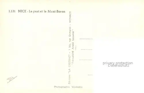 AK / Ansichtskarte Nice_Alpes_Maritimes Le Port et le Mont Boron Cote d Azur vue aerienne Nice_Alpes_Maritimes