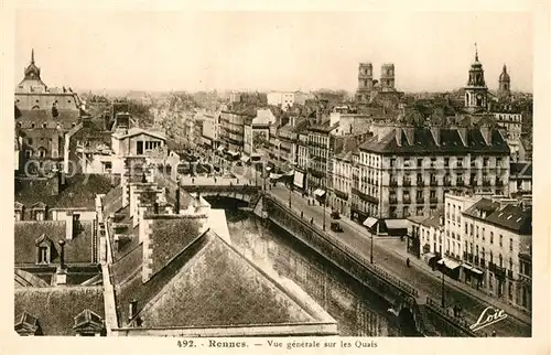 AK / Ansichtskarte Rennes Vue generale sur les Quais Rennes