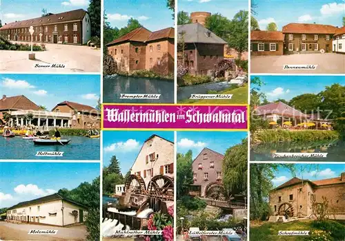 AK / Ansichtskarte Schwalmtal_Niederrhein Wassermuehlen Borner Muehle Holtmuehle Pannenmuehle Schrofmuehle Schwalmtal Niederrhein