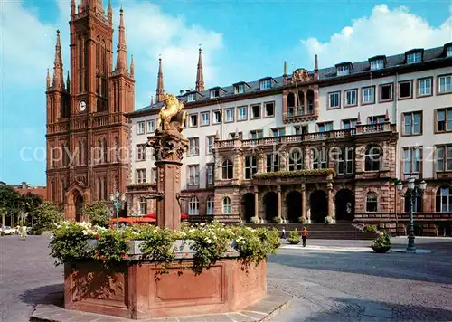AK / Ansichtskarte Wiesbaden Marktkirche Rathaus Marktbrunnen Wiesbaden