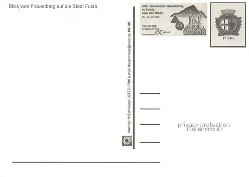 AK / Ansichtskarte Fulda Blick vom Frauenberg  Fulda