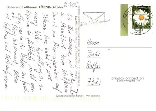 AK / Ansichtskarte Toenning_Nordseebad Hafen Marktplatz Neue Strasse Toenning_Nordseebad