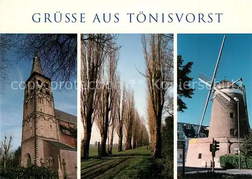 AK / Ansichtskarte Toenisvorst Windmuehle Kirche Toenisvorst